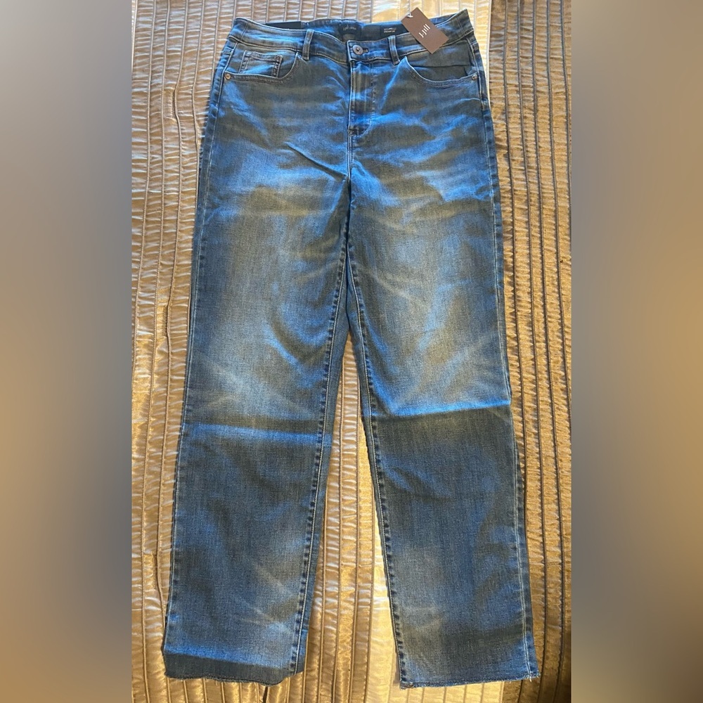 NEW - J. Jill Denim High Rise Straight Leg Block Island Wash. Size 8T